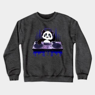 Cool Panda DJing Scratching by Basement Mastermind Crewneck Sweatshirt
